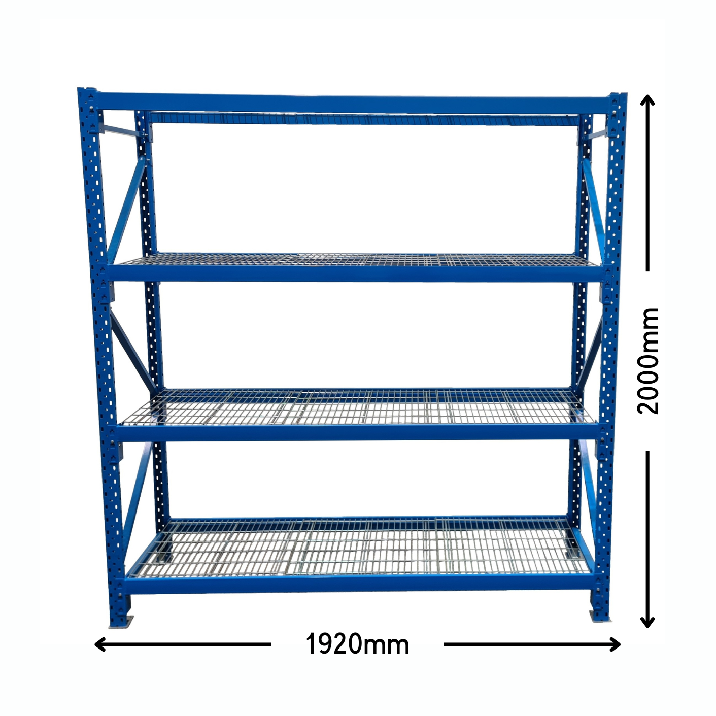 Longspan Shelving Starter Bay with Mesh 2000mm High x 600mm Deep