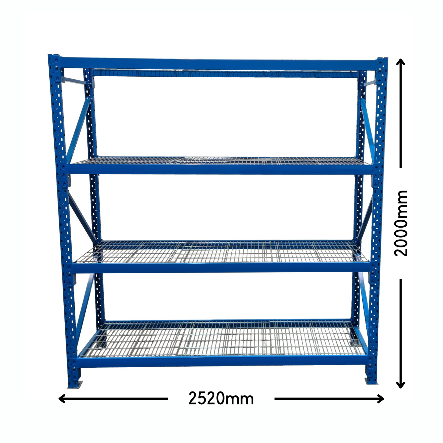 Longspan Shelving Starter Bay with Mesh 2000mm High x 600mm Deep