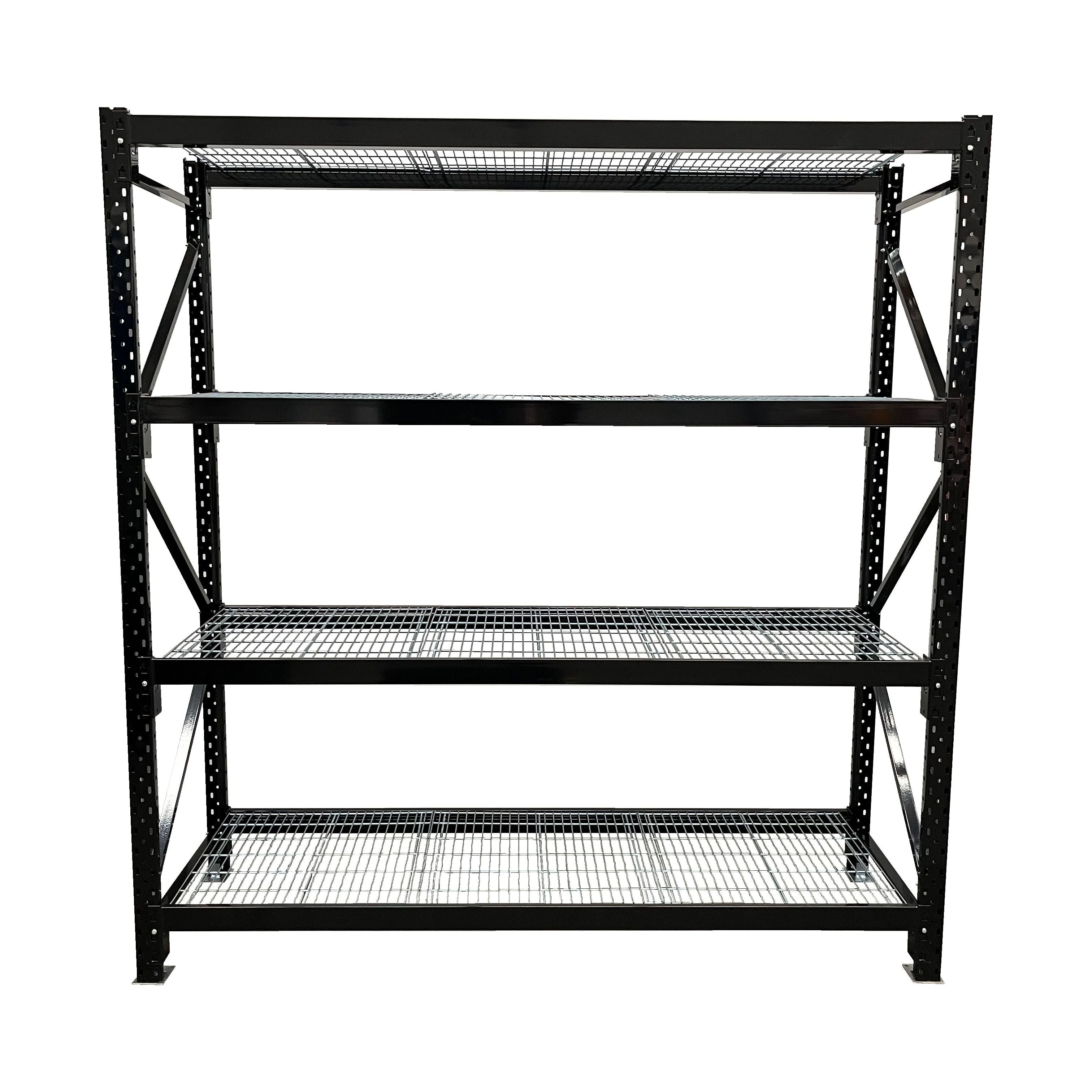 ReadyRack Black Long Span Shelving With Mesh 2000mm High Starter Bay 1800mm Wide x 600mm Deep