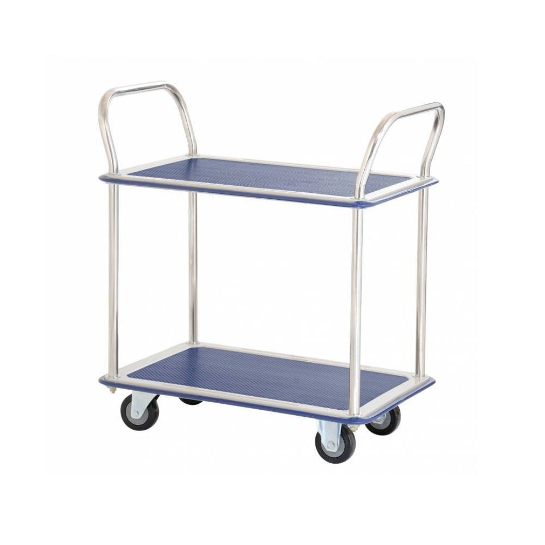 220kg Rated Two Tier Double Handle Platform Trolley