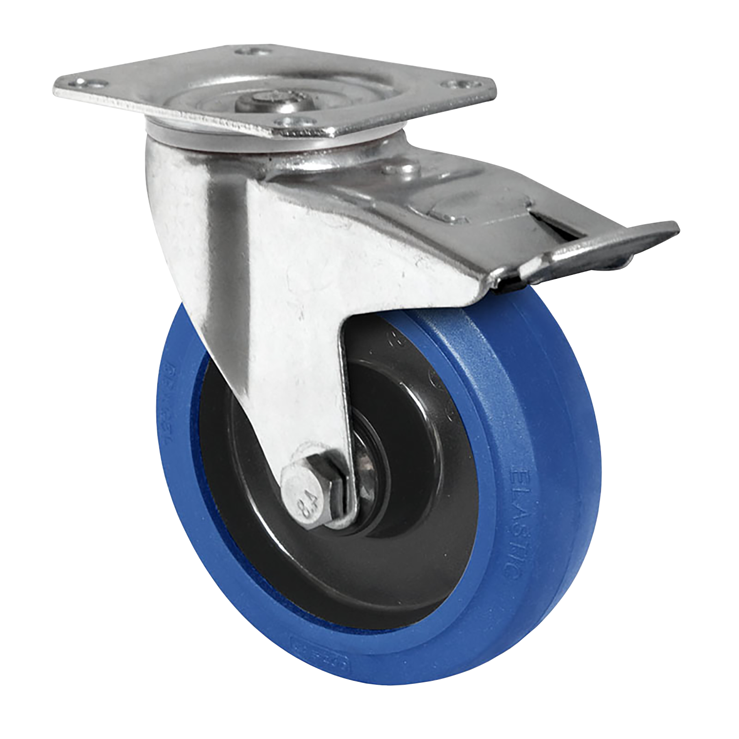 Elastic Blue Rubber Castor 200mm