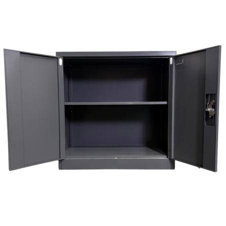 2 Door Lockable Cabinet - Half Height - Graphite Ripple