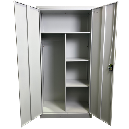 2 Door Utility Lockable Cabinet with 5 Compartments - Light Grey