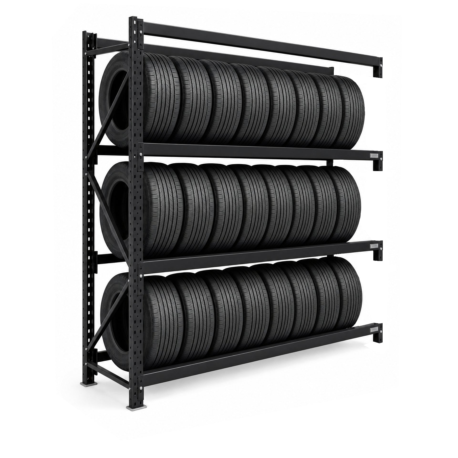 Tyre Rack Addon Bay With 4 Levels Black