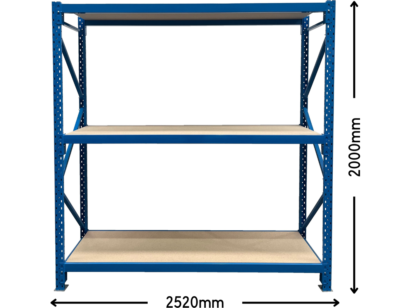 Longspan Shelving Starter Bay With 3 Levels