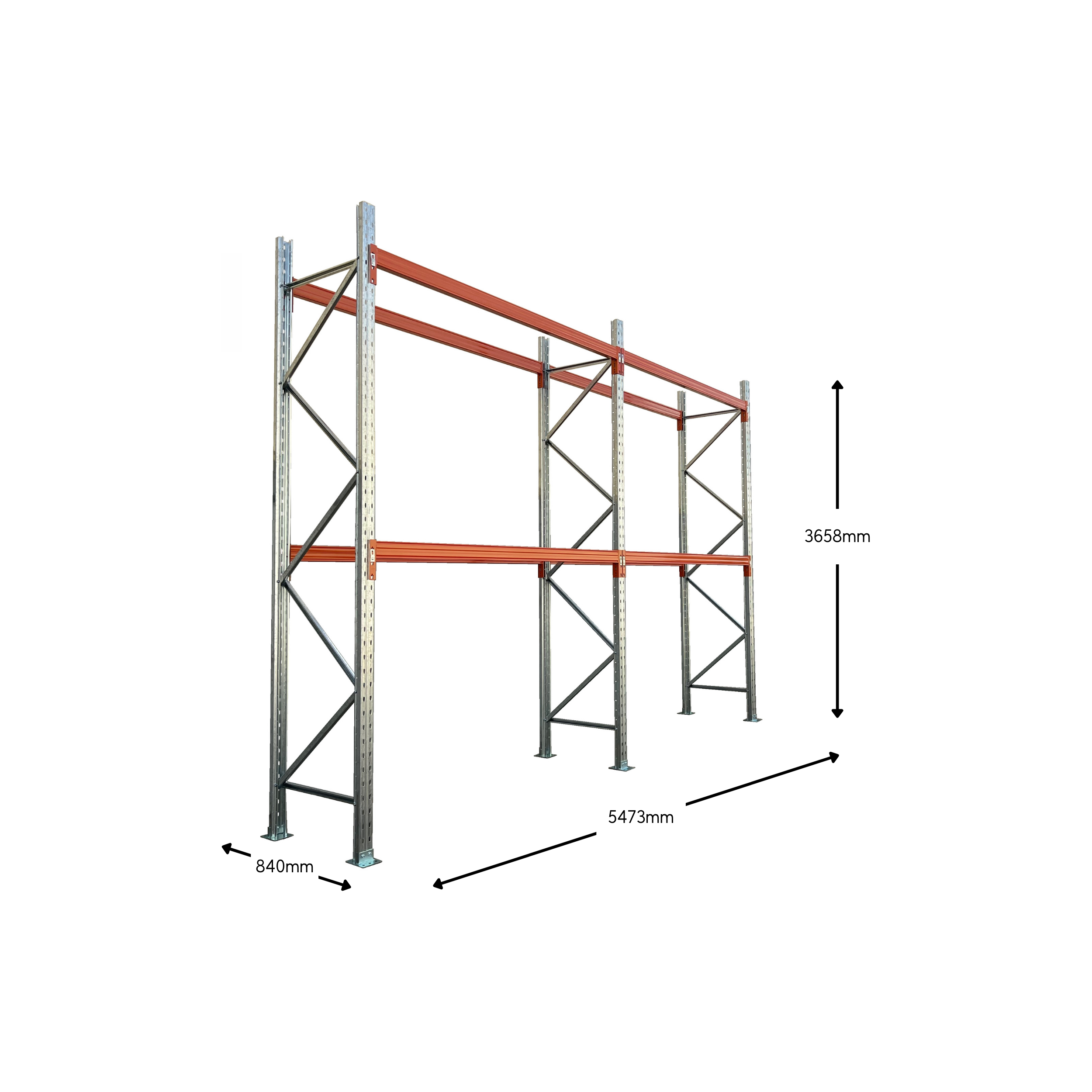 ReadyRack Two Bay Pallet Racking Package Measurements