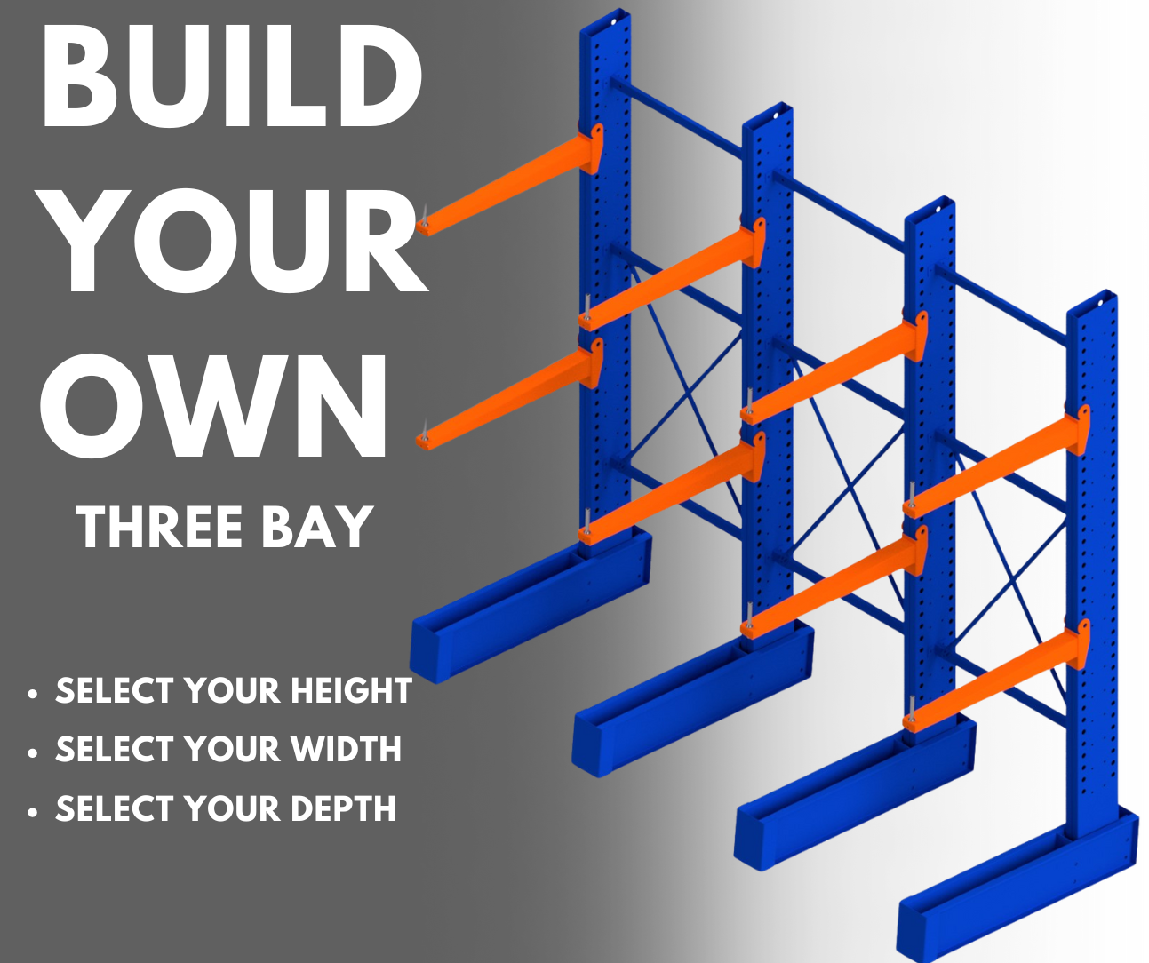 Heavy Duty Cantilever Three Bay Run