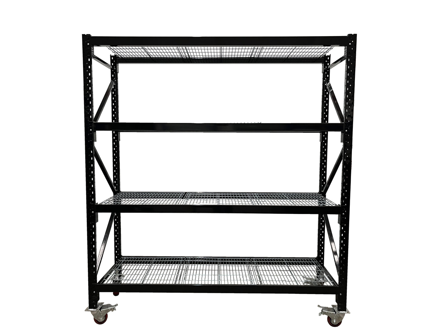 Black Longspan Mobile Shelving With Castor Wheels