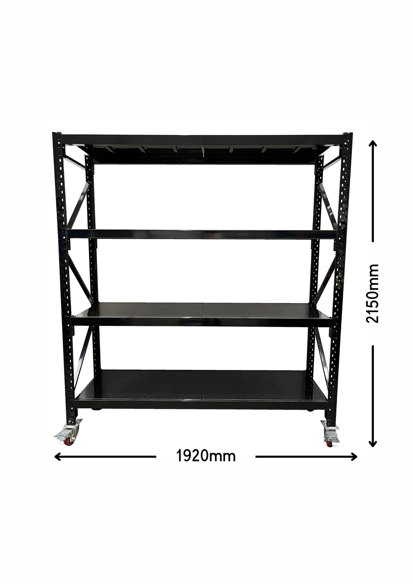 Black Mobile Steel Shelving 2150mm (h) x 1800mm (l)