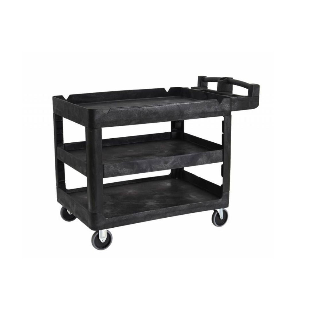 230kg Rated Bitbar 3 Shelf Utility Cart - Black