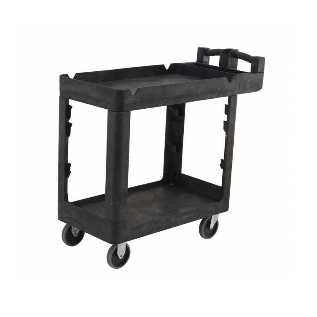 230kg Rated Bitbar 2 Shelf Utility Cart - Black