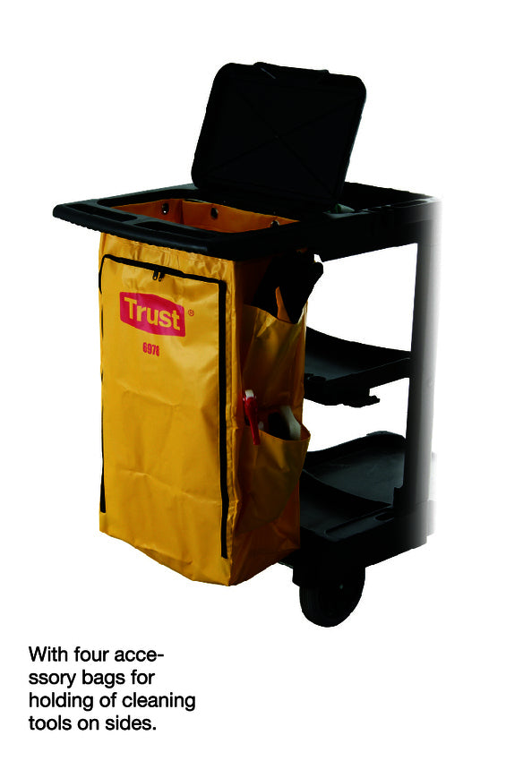 Commercial Hospitality Trolley Cleaning Cart - Black