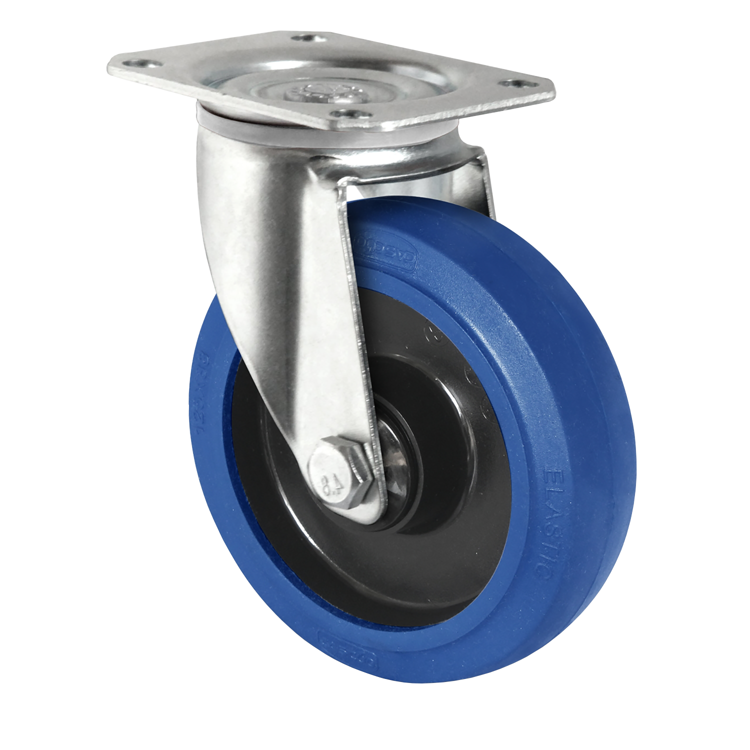 Elastic Blue Rubber Castor 160mm