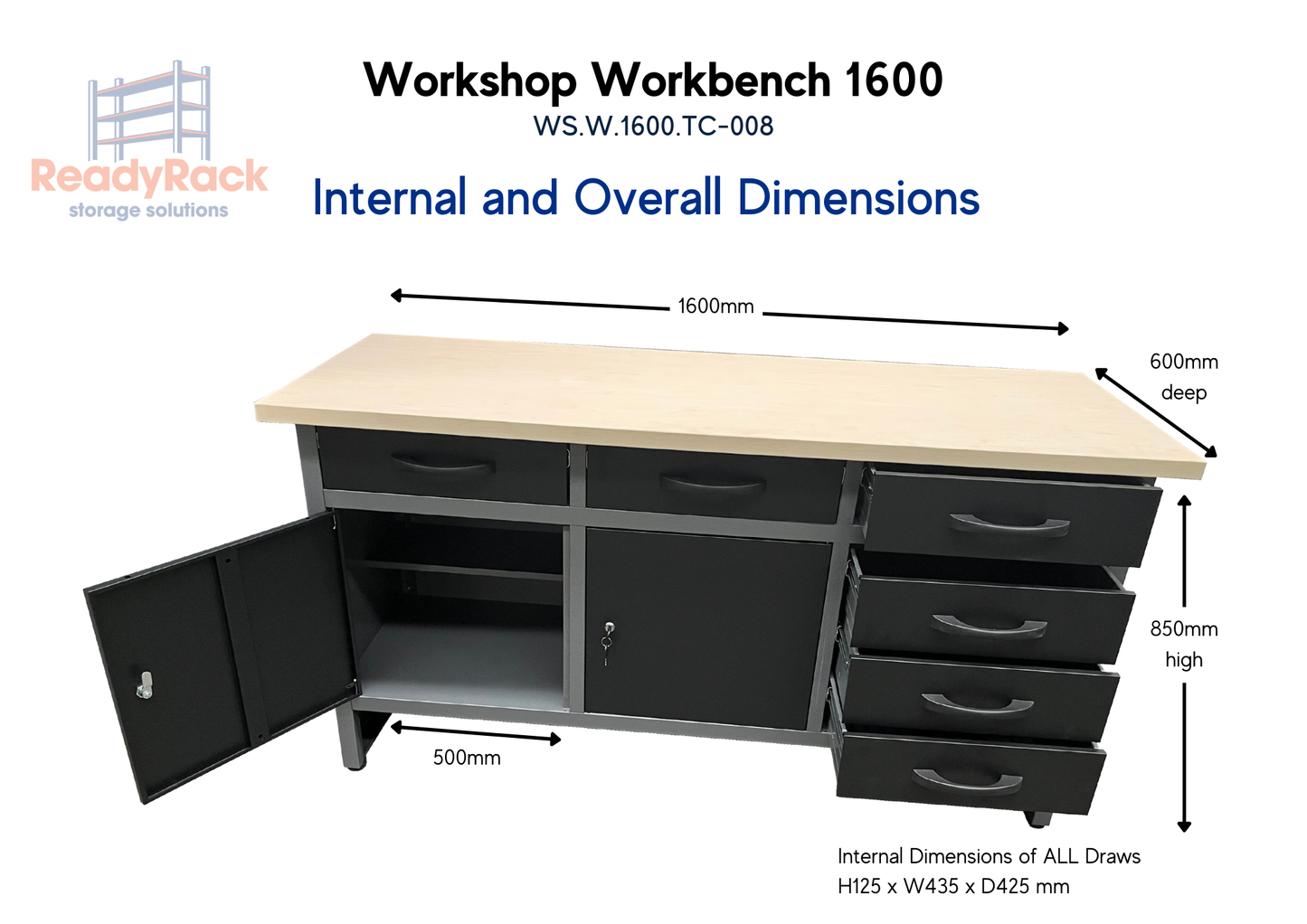 ReadyRack Workshop Workbench 1600