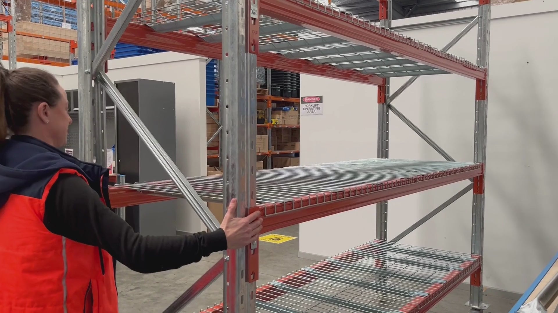 ReadyRack Heavy Duty Shelving Single Bay 2438mm high with mesh and castor wheels