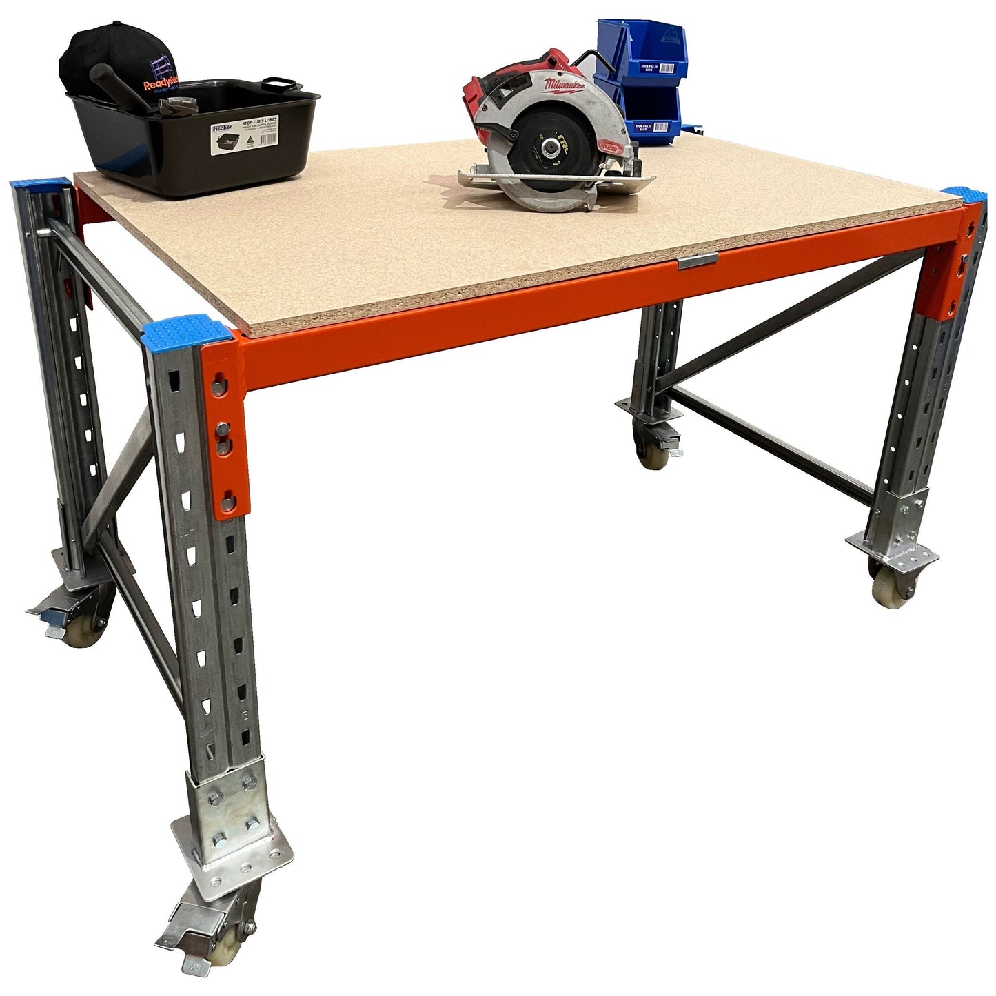 ReadyRack Pallet Racking Workbench 1550mm single level on castors